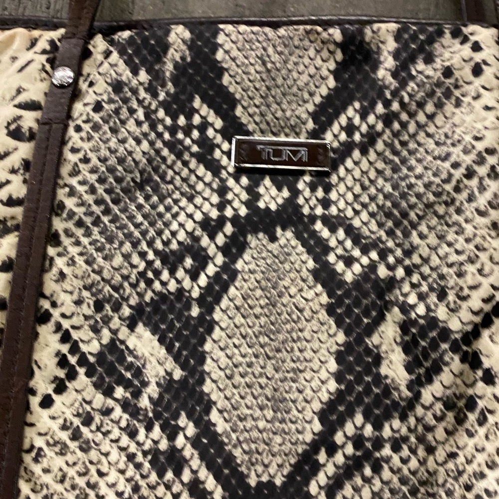 TUMI Python Pattern Nylon Tote - Picture 4 of 7